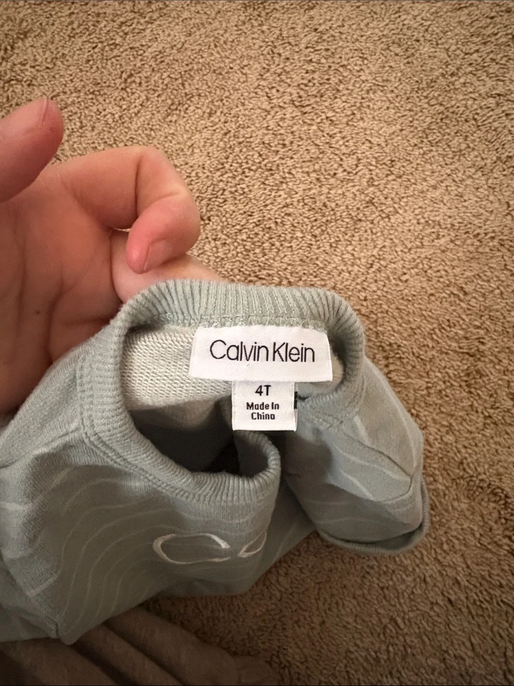 Calvin Klein Boys Sage Green Striped Short Set
